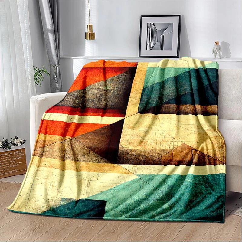 2025 New Style Bohemian Abstract Modern Art Geometry Blanket,Soft Throw Blanket for Home Bedroom Bed Sofa Travel Picnic Gift Kid