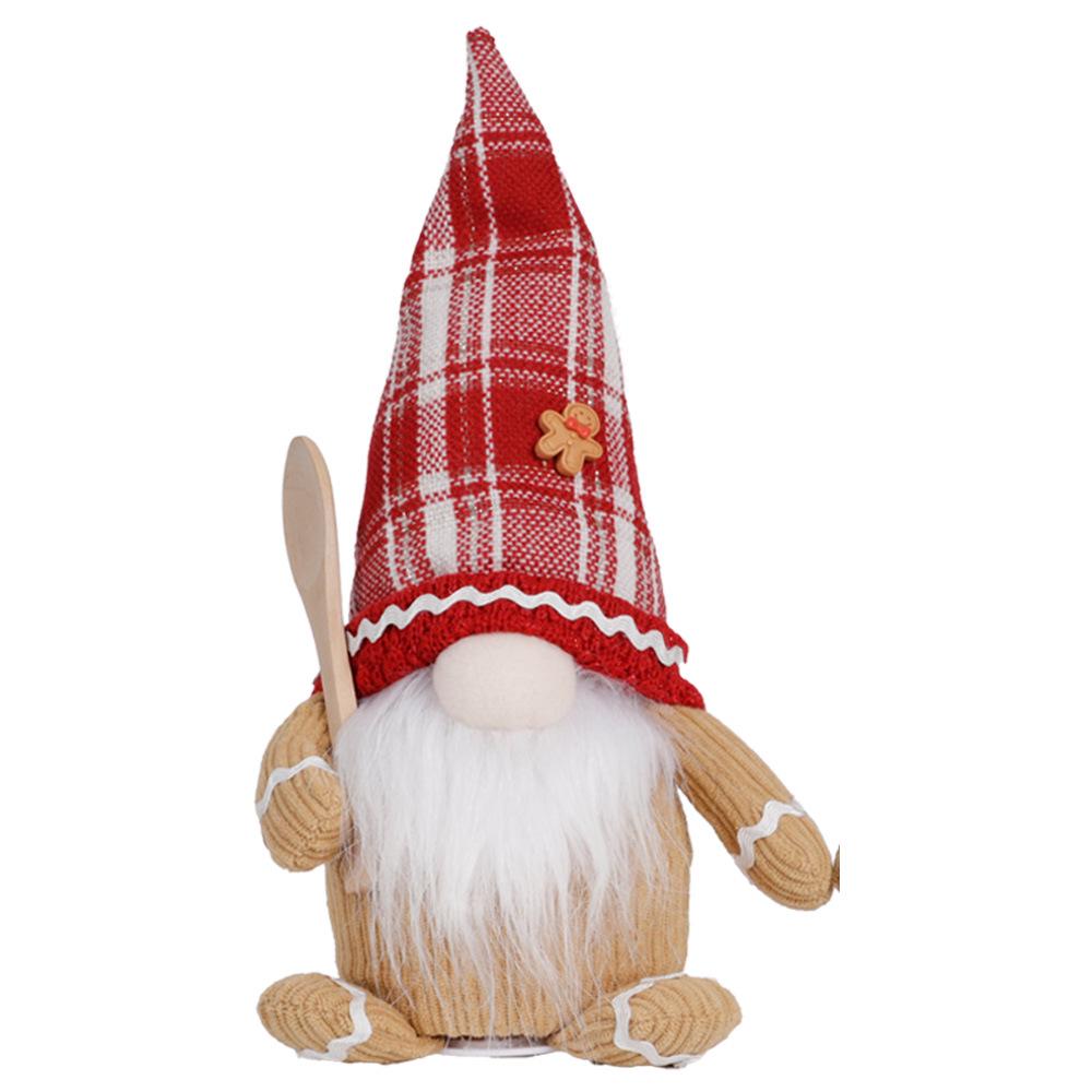 Christmas Gingerbread Man Gnome Ornament with Santa Hat