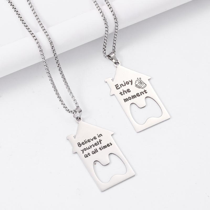 New Multifunctional House Bottle Opener Necklace Beer Bottle Opener Family Gift