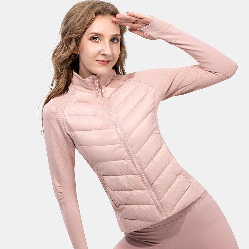 2025 Winter Outdoors Yoga Thin Lightweight Short Type Sports Down Jacket Female Goose Down Silm Outwear Running Tops Heattech