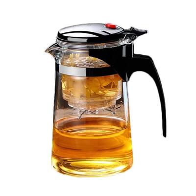 Godfun Teapot, Glass Tea Ceremony Cup, Filter Tea Water Separator, Linglong Cup, Heat Resistant, High Boron Heat Resistant Glass Teapot (500ml - Style