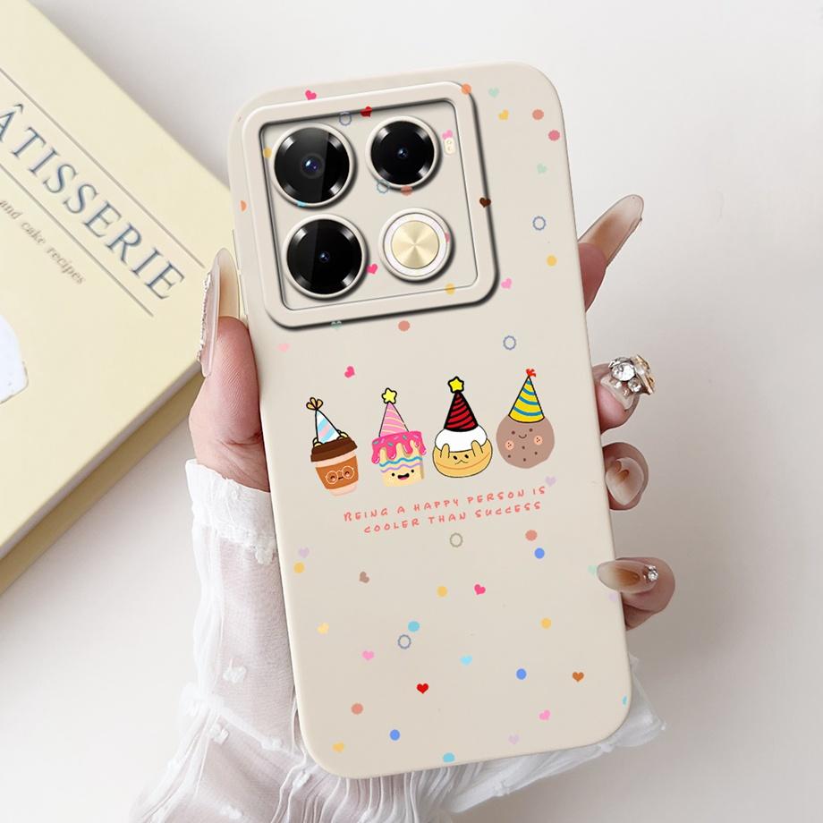 Soft TPU Candy Silicone Phone Case For Infinix Note 40 Pro Plus Note 40 4G 5G Back Cover Note40 4G Bumper Flower Girl Fashion