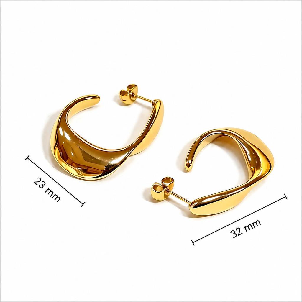 Elegant Crescent Moon Stainless Steel Earrings: Fashionable, Trendy Personalized Ear Studs with a High-End Feel.