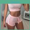 Eleganti E Raffinati Moda Sexy Set Sportivi da Donna Top Senza Maniche Girocollo e Pantaloncini