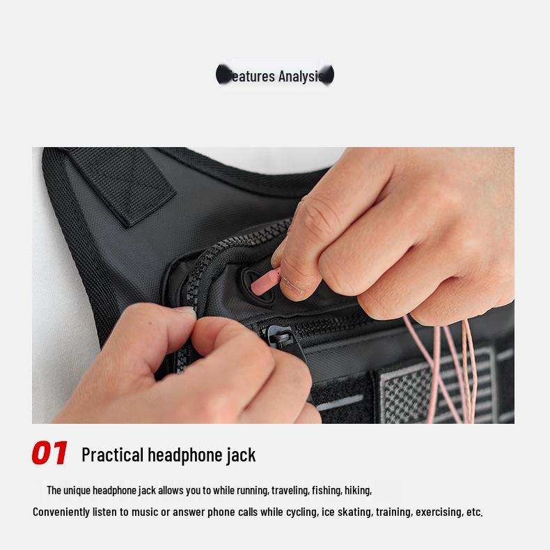 Men’s Multifunctional Tactical Outdoor Chest Bag for Running, Hiking, and Fitness