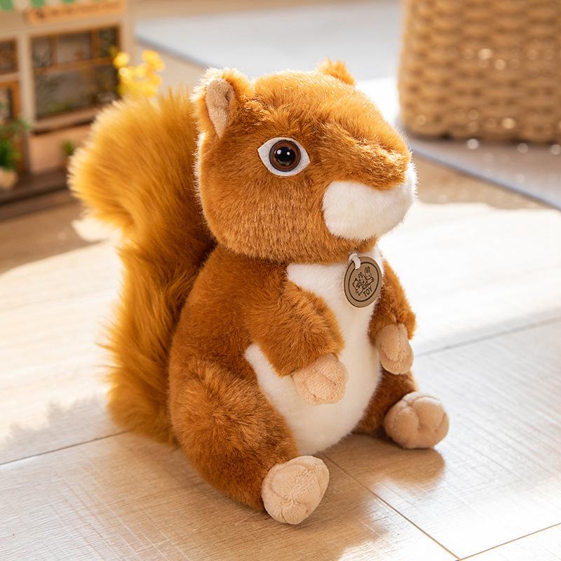 Cartoon Standing Little Squirrel Plush Toy Doll Cute Cloak Squirrel Rag Doll Gift