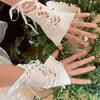 1Pieces Lolita Strapping Bow Fishnet Lace Fingerless Gloves Floral Elastic Mesh Handwear Mountaineering Gloves