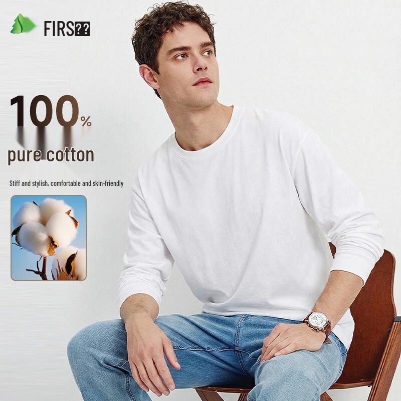 Men's Heavyweight 100% Cotton Long Sleeve T-Shirt