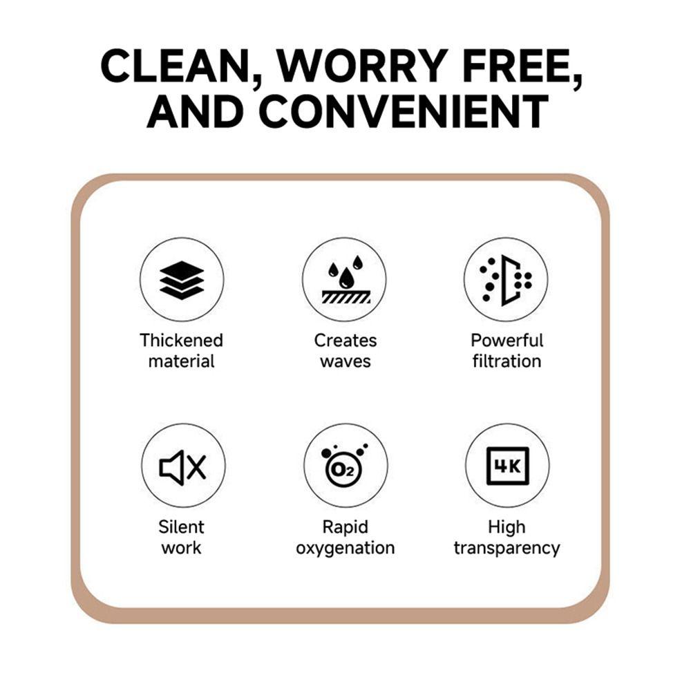 with LED Lighting Fish Tank Clear Desk Aquarium Set Durable Turtle Tank  for Fish Decor