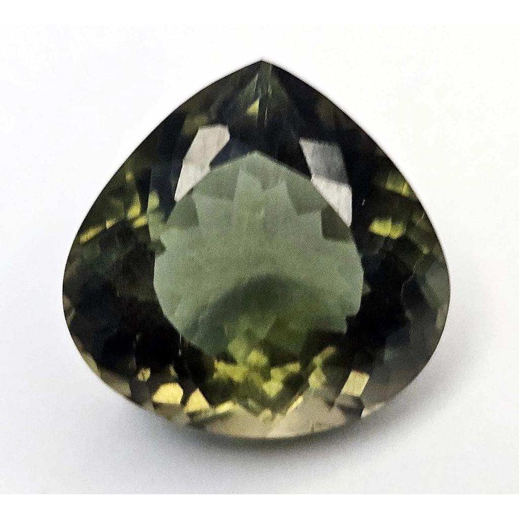 Fabulous Mehndi Green Tourmaline Pear Cut 10+ Ct Certified Loose Gemstone