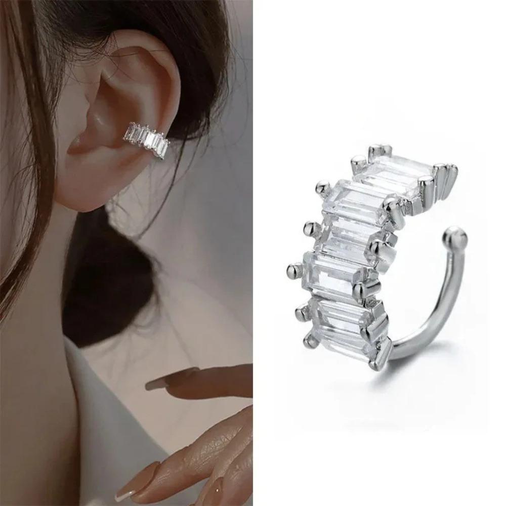 Mode Persönlichkeit Funkelnder Zirkon Ohne Piercing C-förmige Clip-Ohrringe für Männer Frauen Ohr-Manschette Party Tägliches Tragen Schmuck Geschenke