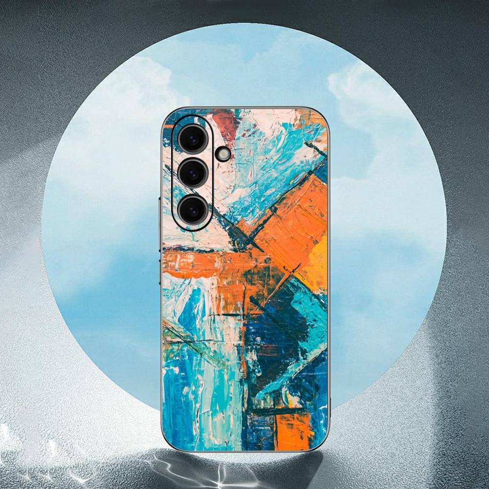 Fashion Colorful Pattern IMD Art For Samsung Galaxy S23 S24 S25 Ultra S22 Plus S21 Black Soft Case Waterproof Soft Case