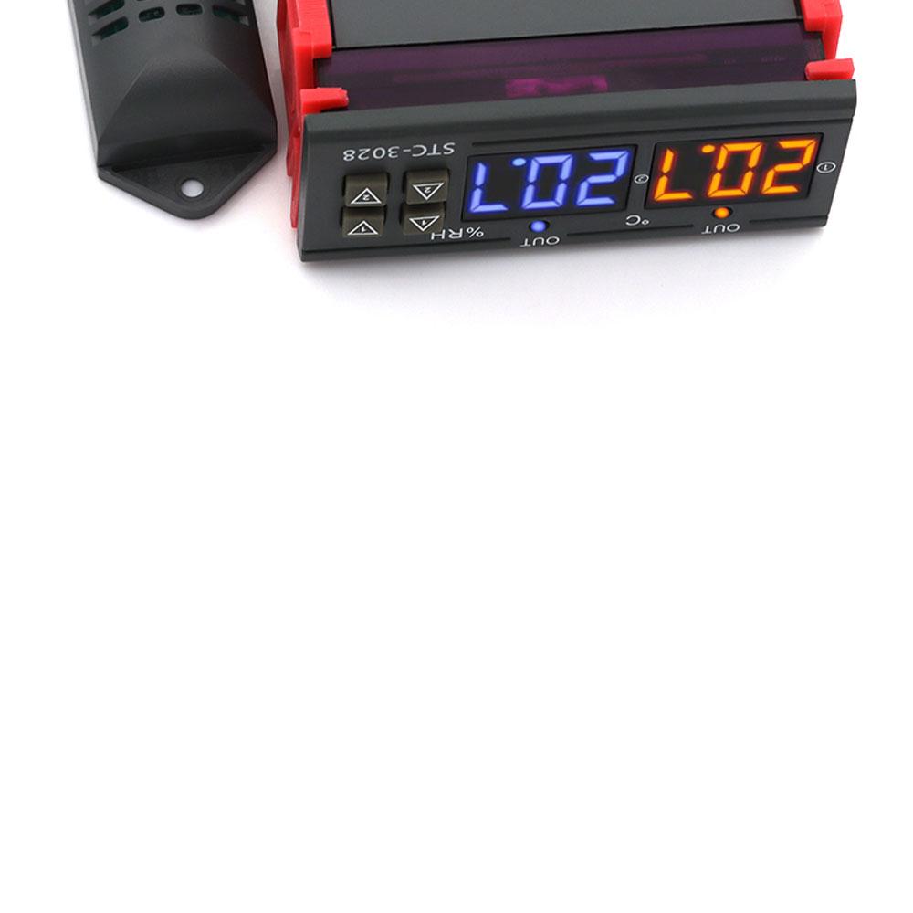 STC-3028 Dual Digital Temperature Humidity Controller 12V 24V 220V Thermoregulator Thermostat for Heating Cooling in Incubator