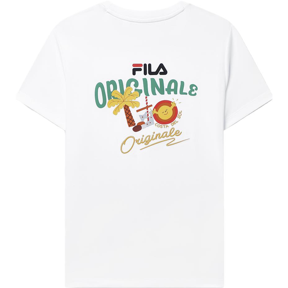 

FILA Floral Letter Print T-Shirt Women Tops White F11W329110FWT S