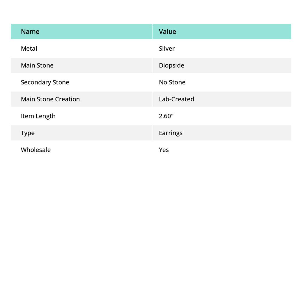Chromdiopsid Edelstein Handgefertigte Hängeohrringe 2,60" a1f63