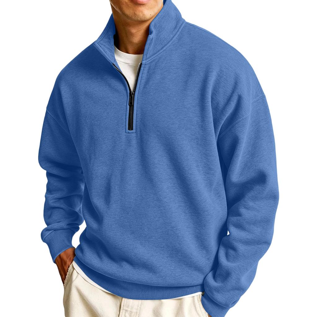 Men's Pullover with Collar Long Sleeve Casual Sweatshirt