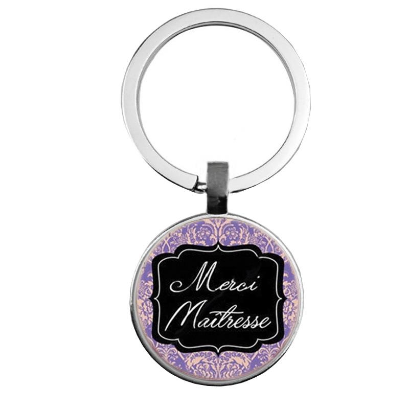 Keychain Accessories Pendant Floral Thanksgiving Text Good Friends Retro Personalized Keychain Gift Pendant
