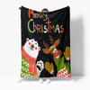 TU Cozy Christmas Blanket Flannel Throw Reindeer Elk Festive Holiday Deer Winter Warm Soft Home Decor Gift