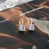 Korean Style Zirconia Square Earrings for Women - Geometric Studs for a High-End, Versatile Look