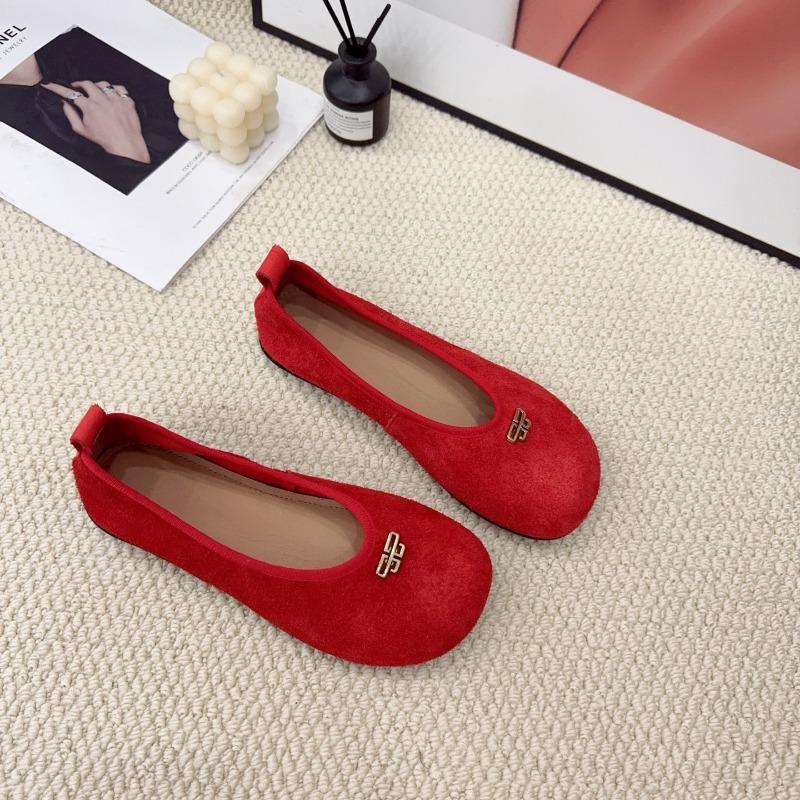 

Flat-soled grandma shoes women s flat-soled spring and summer one-pedal lazy single shoes women s shoes soft leather ladyshoes 40 червоний