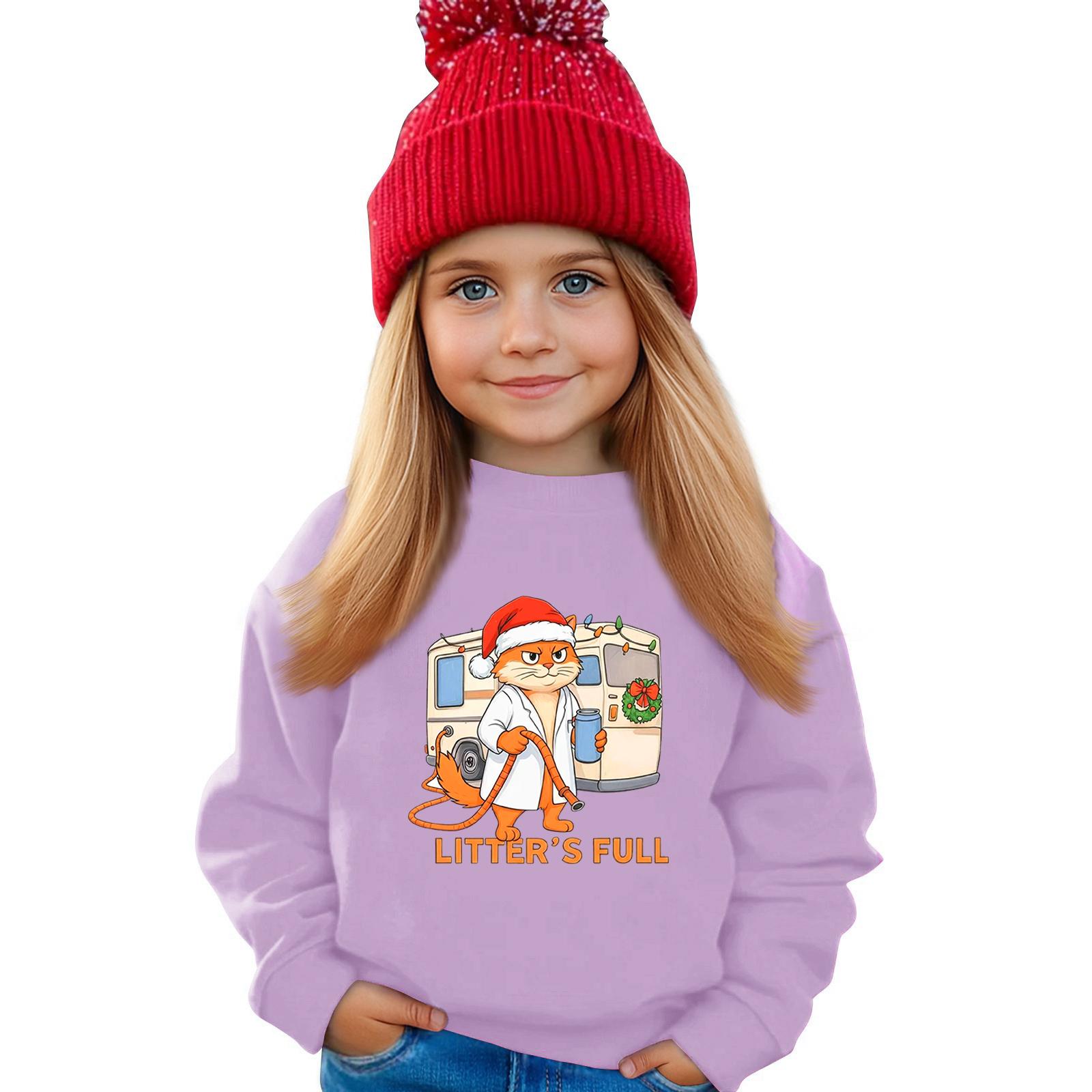 

Kids Sweatshirt Boys Girls Crewneck Sports Sweatshirt Casual Pullover Sweatshirt Sports Shirt 140 фіолетовий