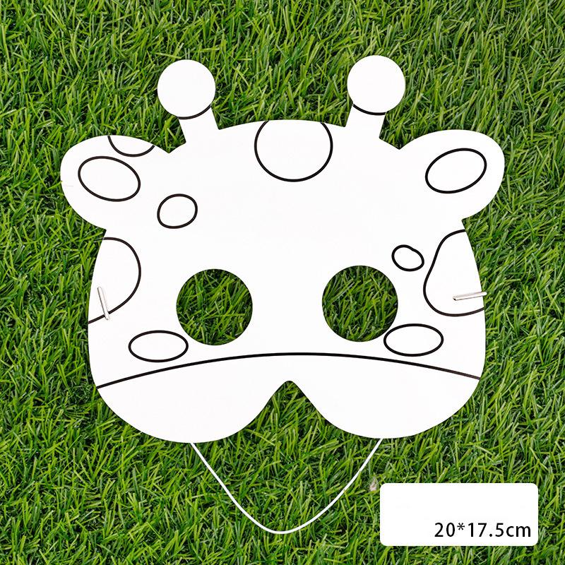 20 Stück Kinder Spaß Cartoon DIY Malmaske Kindergarten Geschenk Handgemachte Graffiti Maske Kindertag Spaß Tiermaske Verkleiden