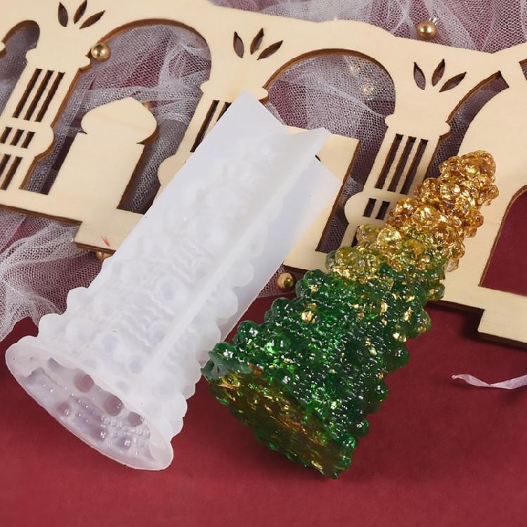DIY Crystal Epoxy Resin Mold Christmas Tree Handmade Molds Small Night Light Table Decorations Mirror Silicone Mould