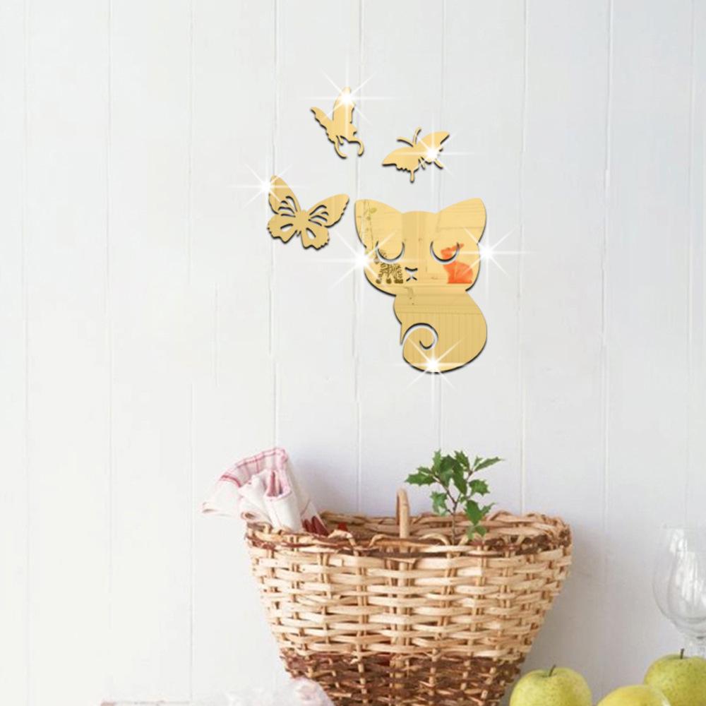 JM025-031 Drei Kätzchen 3D Glänzende Spiegelaufkleber