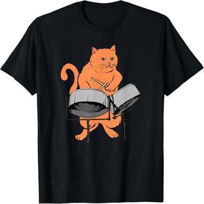 Funny Cat Steel Drum T-shirt