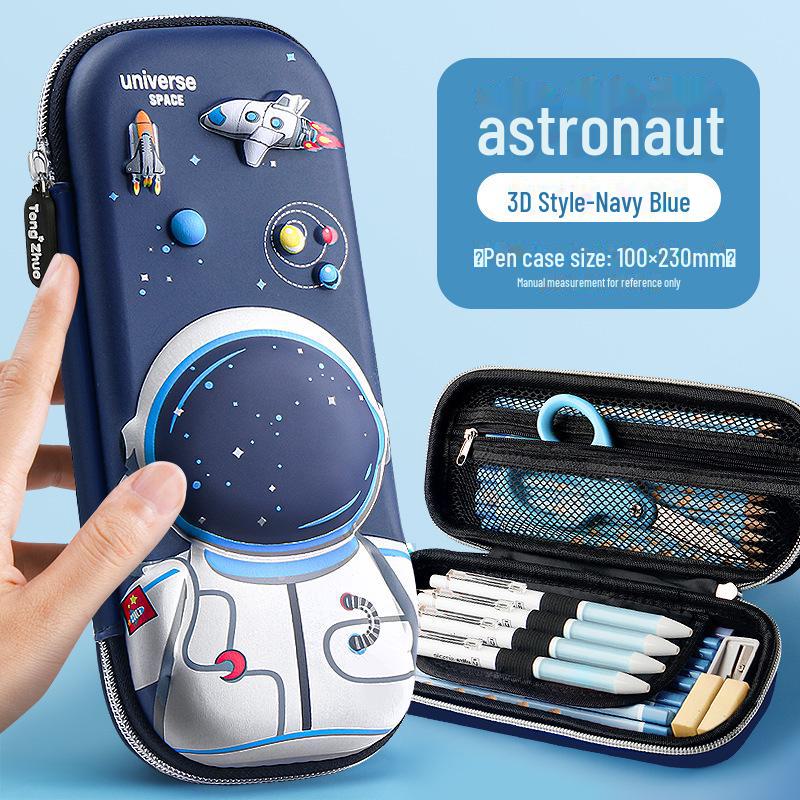 

«Пенал с 3D-мультяшным астронавтом для мальчиков — большой вместимости, идеально подходит для учеников начальной школы»