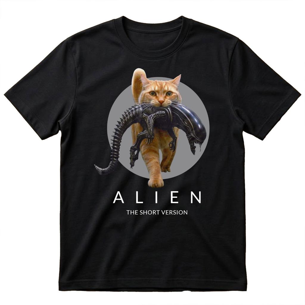 Alien Tshirt Unisex The Short Version Funny Sci Fi Horror Movie Cat Lover