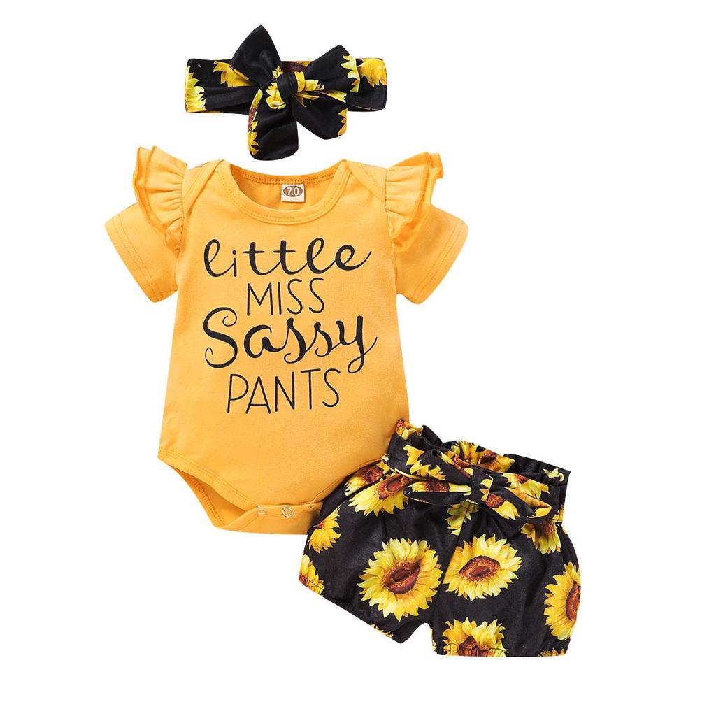Baumwolle Neugeborenes Baby Mädchen Kleidung Strampler Body Hosen Sassy Outfit Sommer