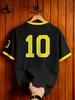 Vintage Brasilien Fußball T-Shirt Schwarz, Sommer, Streetwear, Urlaub, Amerikanischer BRASIL 10 Nummernaufdruck Herren Damen Grafisches Mode Sport Oberteile