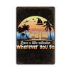 Vintage Tin Art of Summer Beach Scenes: Ideal Wall Murals for American Bar Backdrops and Home Decor