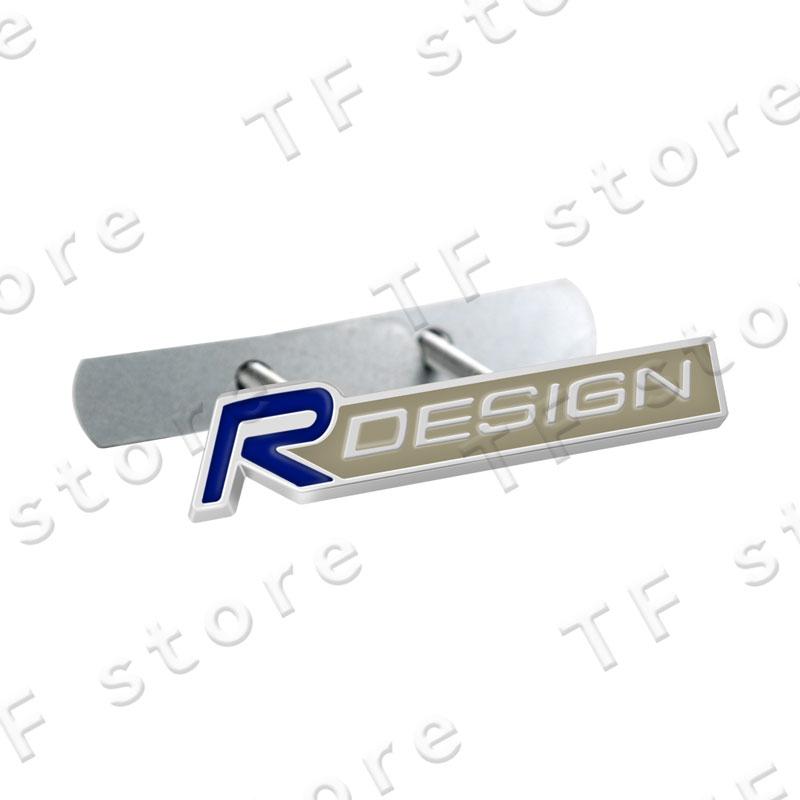 R Design Logo Car Front Grille Emblem Sticker For Volvo XC60 XC40 XC90 S40 S60 C30 V60 Car Side Fender Rear Trunk Badge Decor