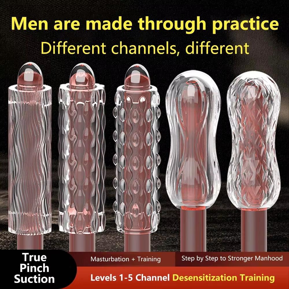 Male Masturbation Penis Pleasure Airplane Cup Device Soft Transparent Pocket Vaginal Sleeve Training Adult Pornographic Sex Toys