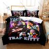 Young Miko BabyMiko 3PCS Bedding Set, Duvet Cover + 2 Pillowcases, Latin Trap Star Print Soft Microfiber for Fans Bedroom Decor
