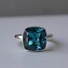 Apatit Kvarts Statement-ring, 925 Sterling Silver Smycken, Kuddslipad Minimalistisk Handgjord Ring