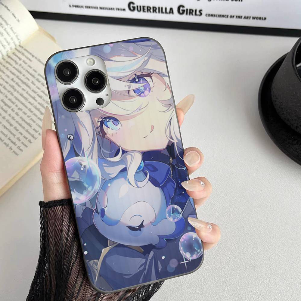 Genshin Impact Furina Phone Case For iPhone 17 16 15 14 Plus 11 12 13 Pro Max Shockproof Protection Soft Back Cover