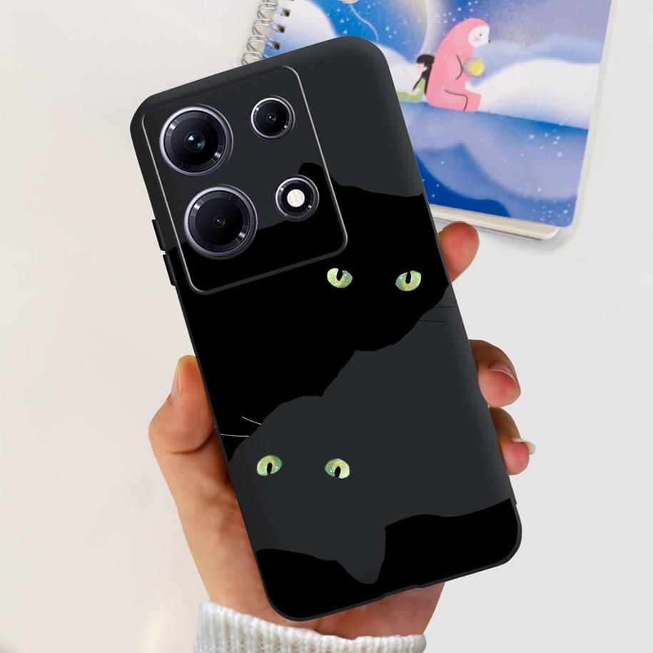 For Infinix Note 30i Case Stylish Flower Black TPU Shockproof Bumper For Infinix Note 30 Pro X678B Phone Cover Note 30 5G Fundas