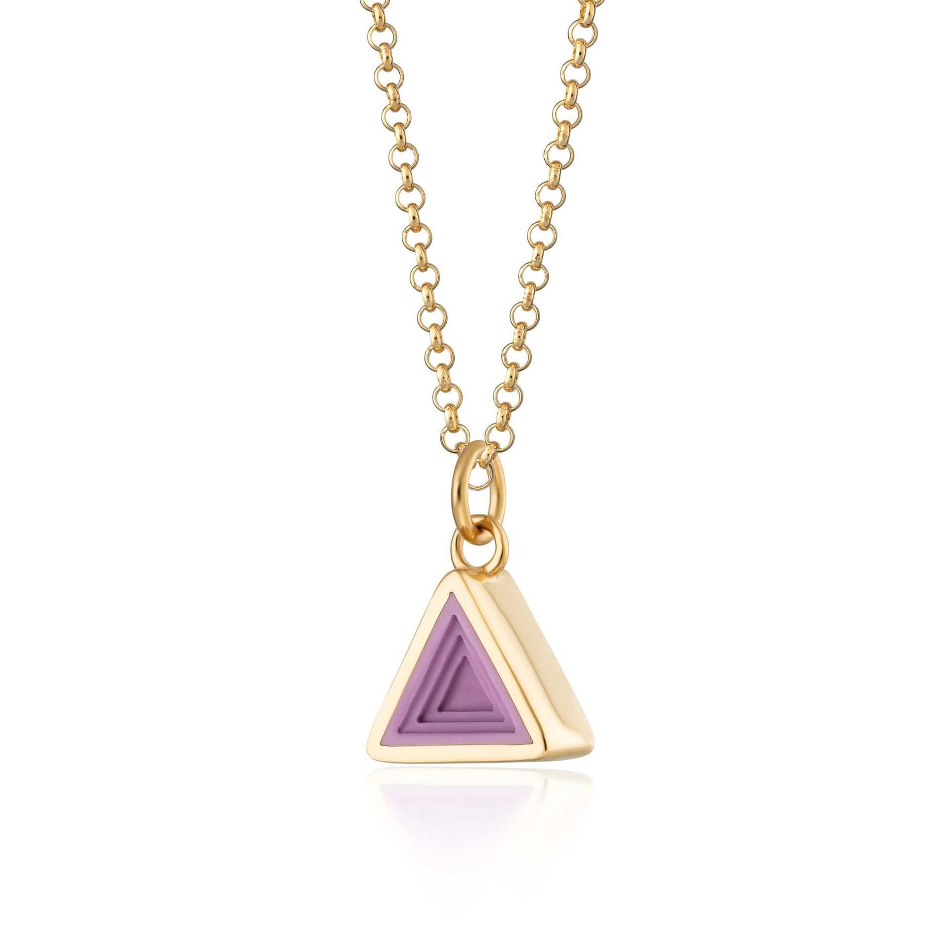 18k Gold-Plated Stainless Steel Geometric Necklace with Star & Triangle Accents
