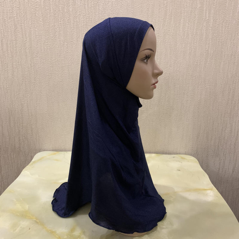 Colorful Solid Color Flounce Scarf Women Muslim 1Pc Headscarf Wraps Femme Musulman Headband Islamic Turb