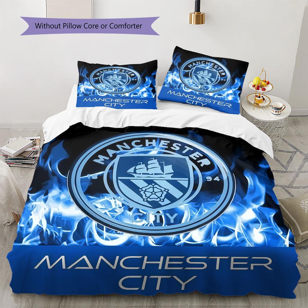 Morbida Coperta MCFC Set Biancheria da Letto Trapunta Copripiumino Federa Decorazione per la Casa Regalo di Compleanno (1 * copripiumino + 2 * federa, senza nucleo)