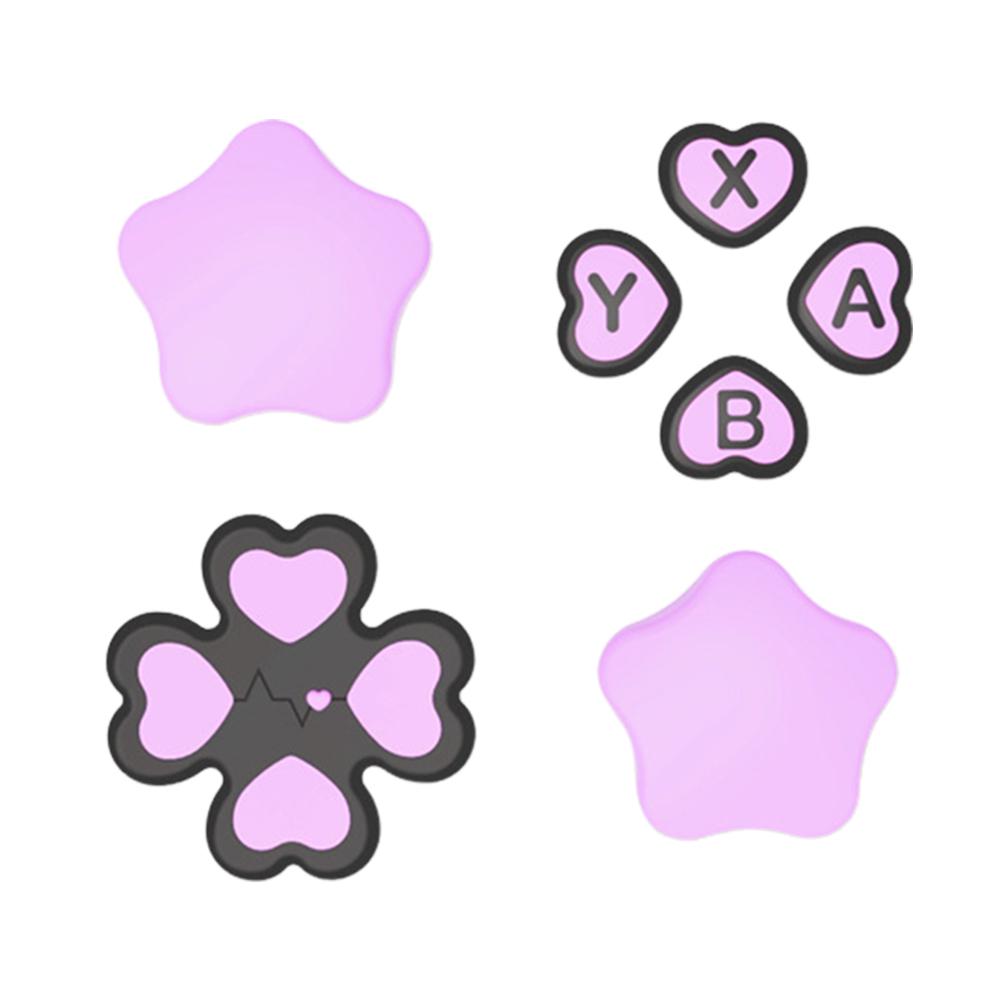 1/2Set D-Pad Button Cap Set for Switch2 Joy-Con Cute Silicone Soft ABXY Key Buttons Sticker Thumb Sticks Thumb Sticks Grip Cover