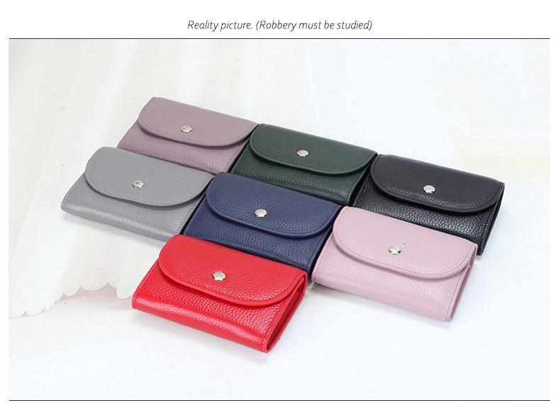 Geldbörse für Damen aus echtem Leder: Großkapazitäts-Multifunktions-Kartenhalter aus Rindsleder der obersten Schicht