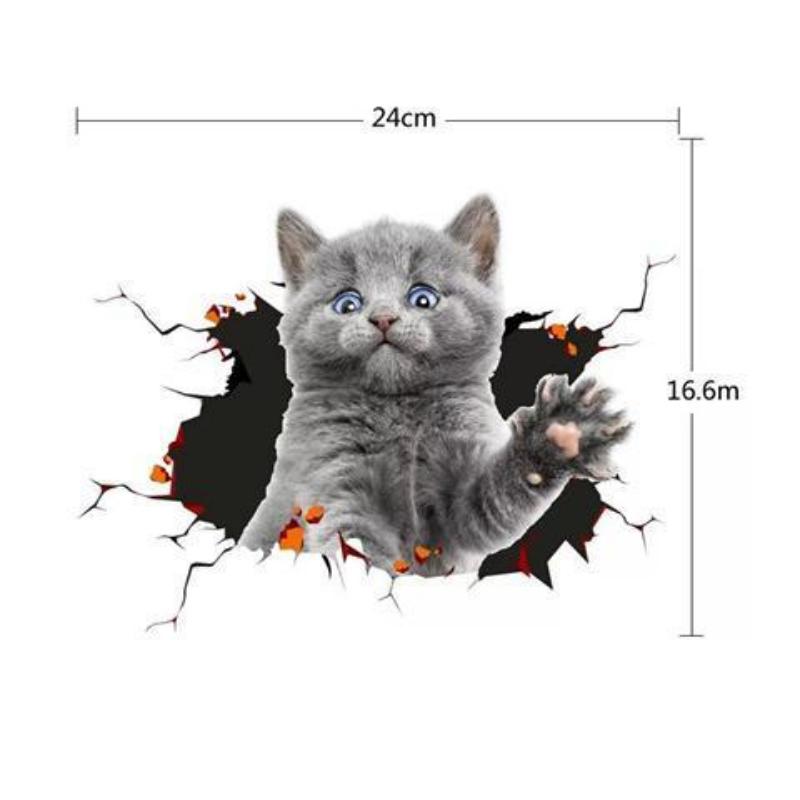 3D General Motors Decorative Stickers Cute Kitty Dog Car Stickers Body Scratch Shielding Decorative Stickers Creative and Realistic