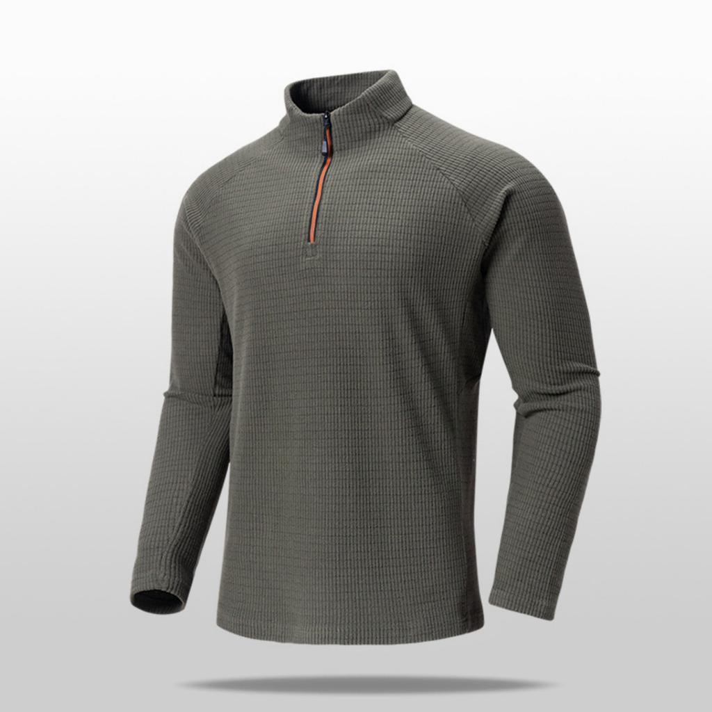 Herren Stehkragen Kordstoff Halb-Reißverschluss Herren Sweatshirt, Ein Trendiges Lässiges Langarm Slim Sport Sweatshirt