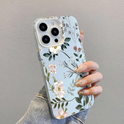 Fresh Small Flower Graphic Laser Phone Case For iPhone 17 Pro Max 16 15 14 Pro Max Plus 13 Mini 12 11 Pro Max Shockproof Cover