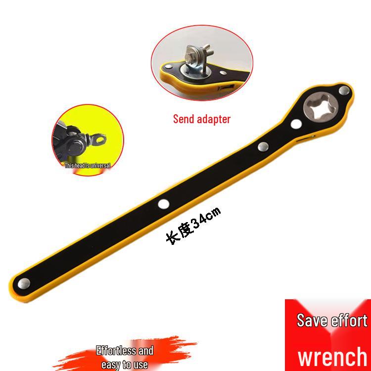 Effort-Saving Car Jack Wrench for Onboard Use - Scissor Type Ratchet Hand Crank Tire Tool