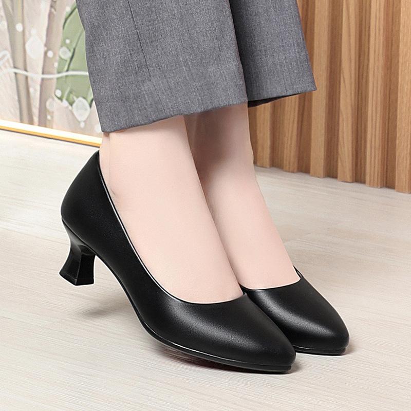 women's shoes are not tired of standing for a long time, tooling shoes women's leather shoes interview career work shoes single shoes women